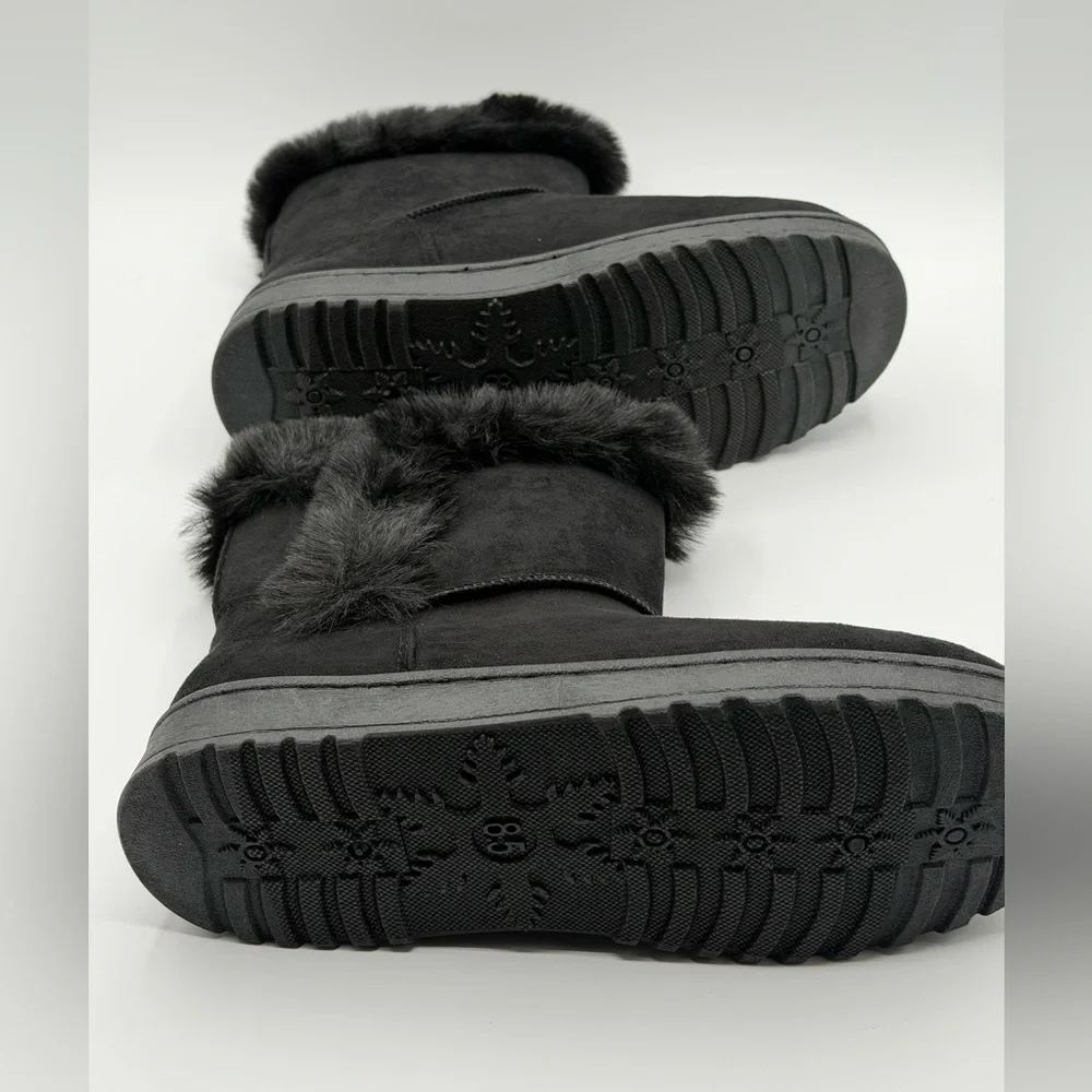 Brand New Women's SO Paulina Black Faux Fur-Lined Winter Boots Size 8.5